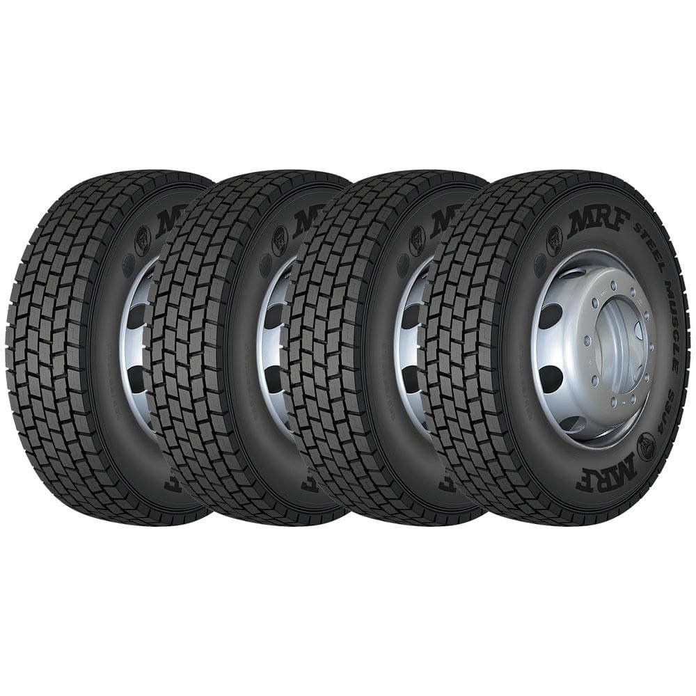 Pneu MRF Steel Muscle S3J4 295/80 R22.5 152/148K 16PR Borrachudo Kit4