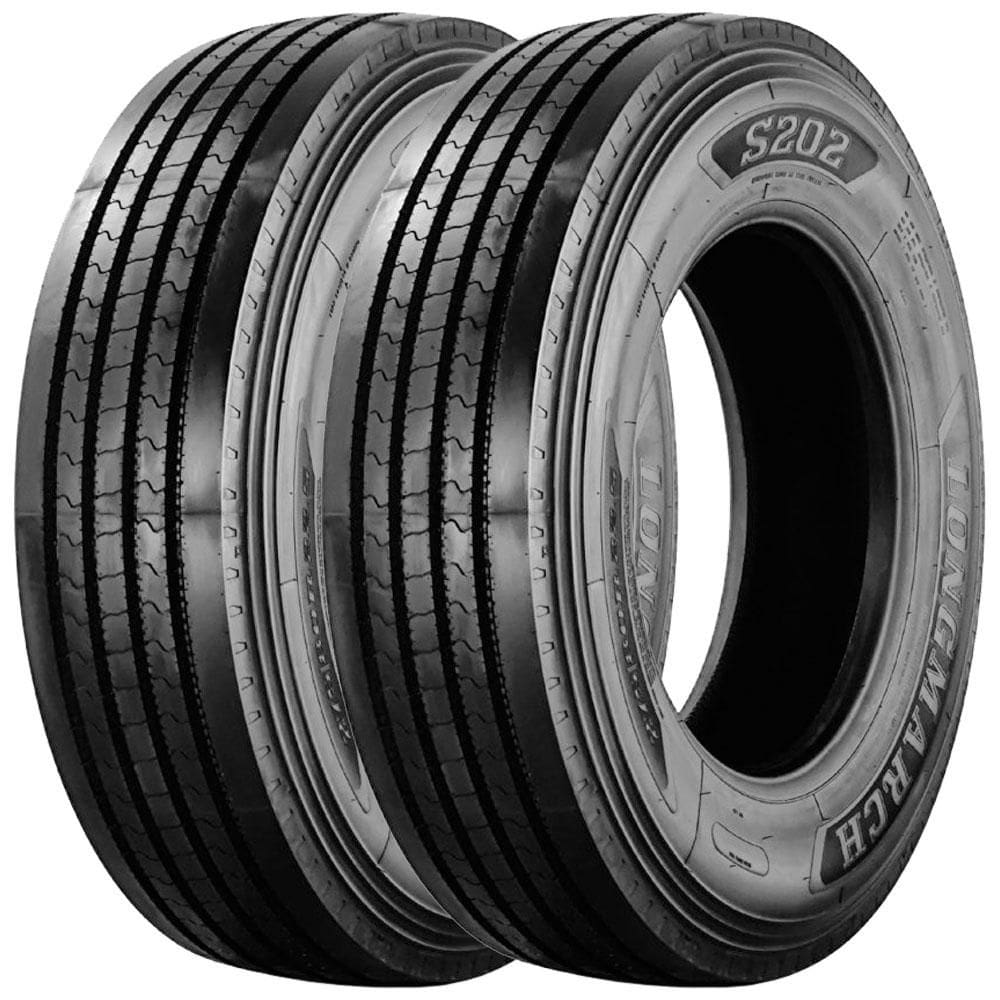 Pneu LongMarch S202 275/80 R22.5 Aro 22.5 147/144M 16PR Liso Kit2