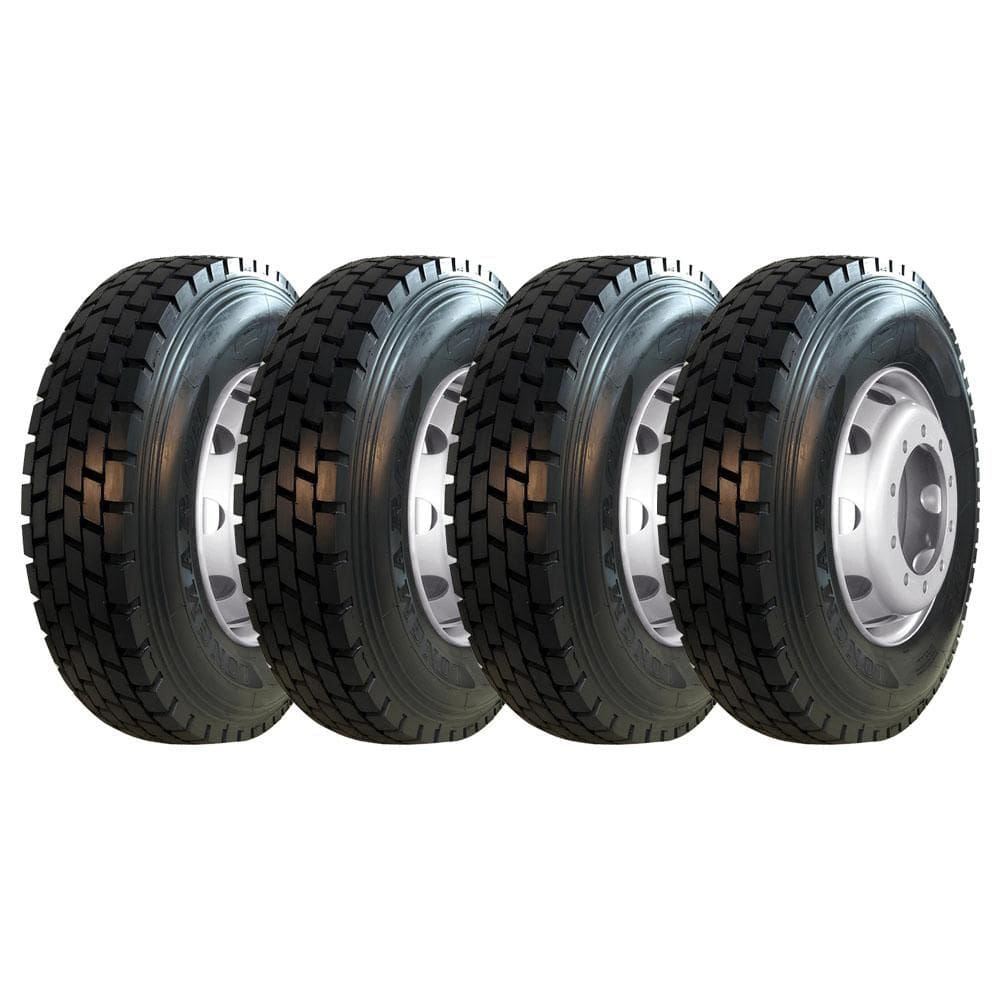 Pneu Longmarch D275 295/80 R22.5 Aro 22.5 152/149K Borrachudo Kit4