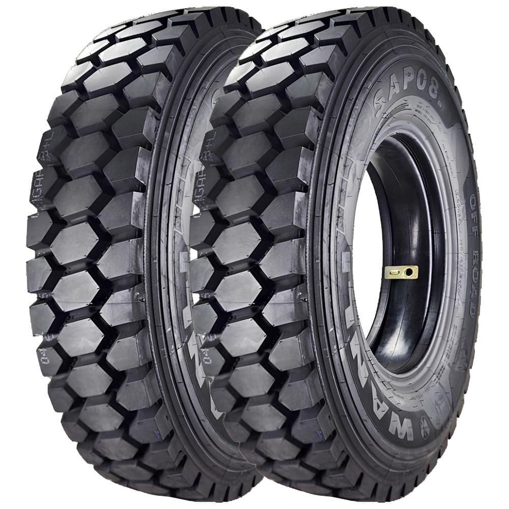 Pneu Wanli 12.00R24 Aro 24 SAP08 160/157F 20 Lonas Borrachudo Kit2