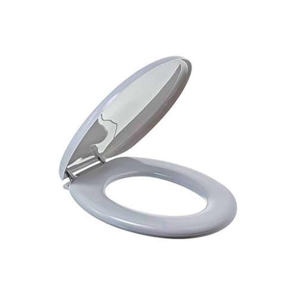 Assento Sanitário Cinza Prata Mundial - Amanco Com Tampa Em Polipropileno E Base Em Poliuretano