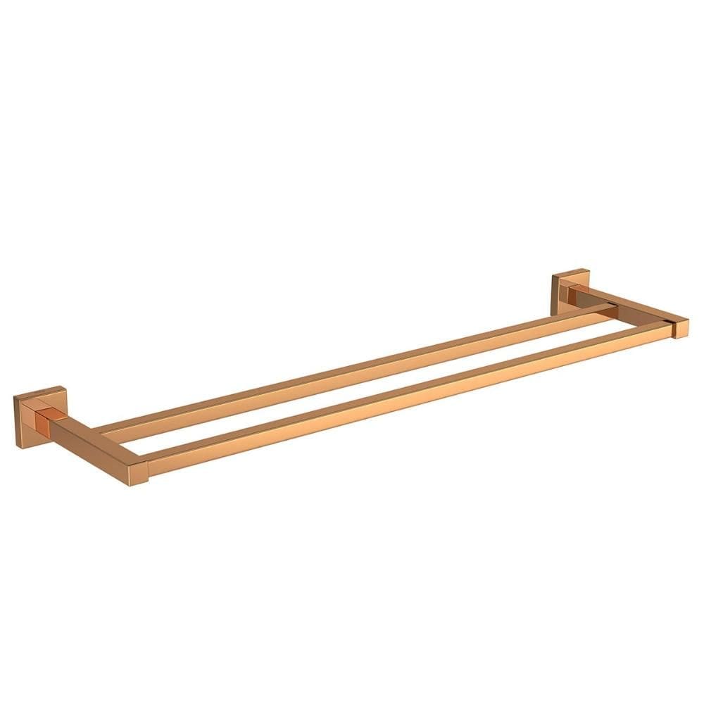Porta Toalha com Barra Dupla Quadratta Red Gold Deca