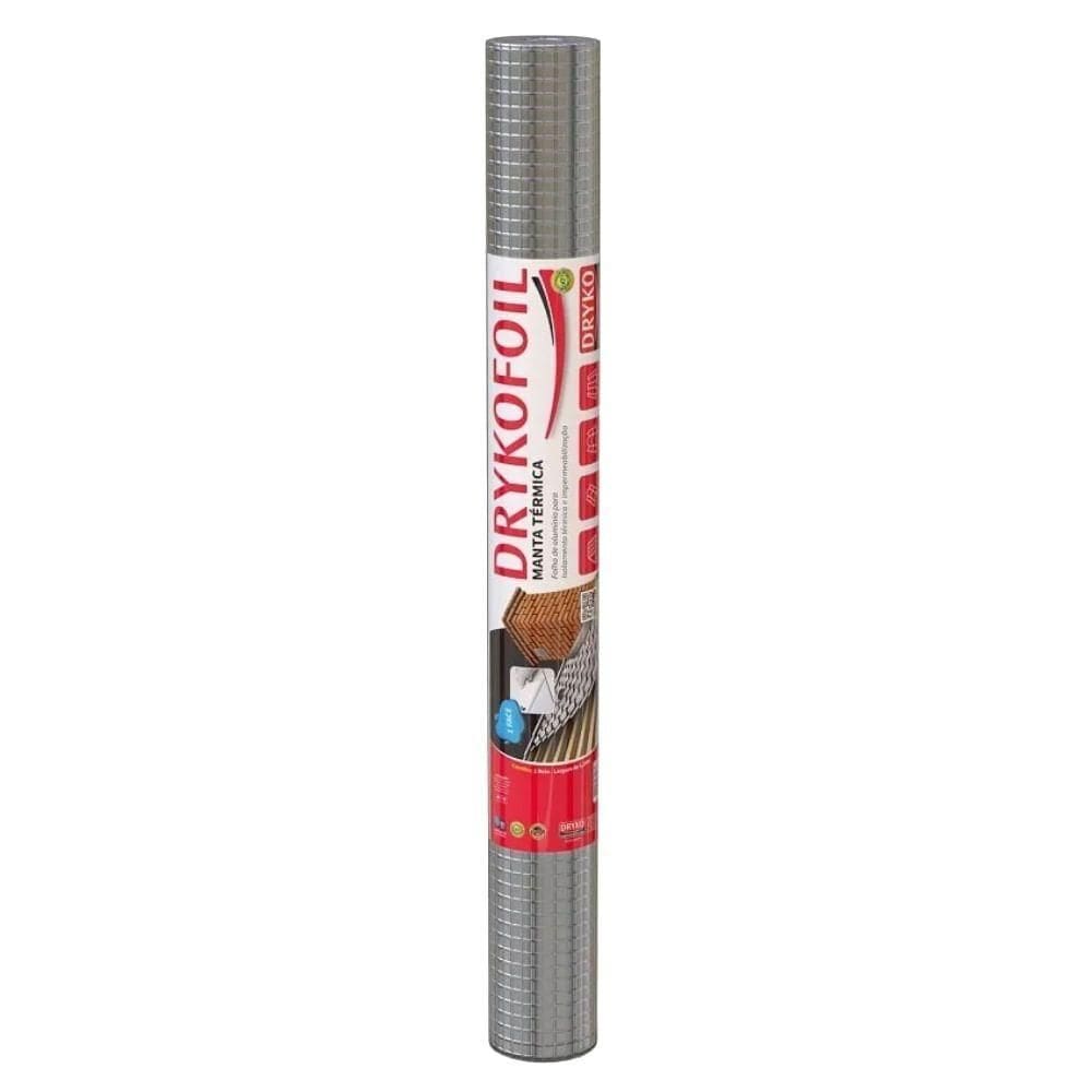 Manta Termica Aluminizada Foil De 1 Face 25m² - Foil1f25m - Dryko Manta Térmica Aluminizada Foil De 1 Face 25m² - Dryko
