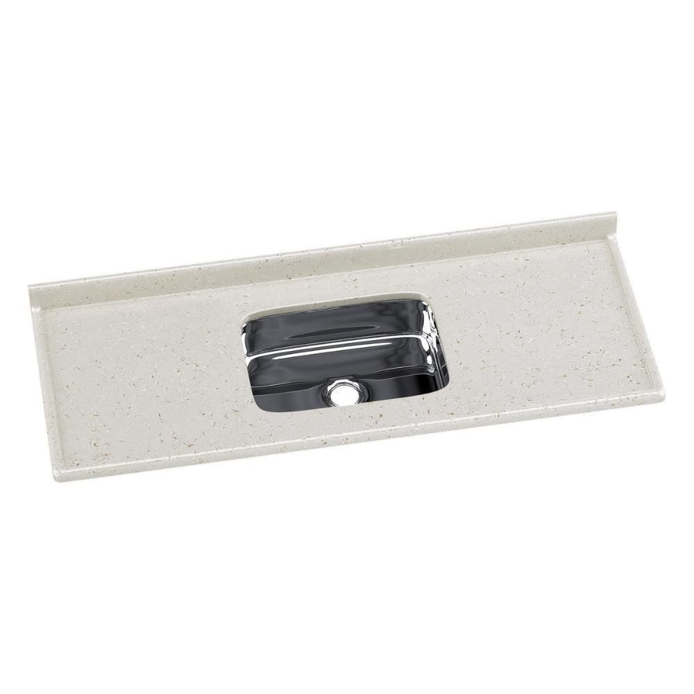 Pia De Cozinha Mármore Sintético 140x55cm Com Cuba Aço Inox Multimóveis CR20473 Travertino