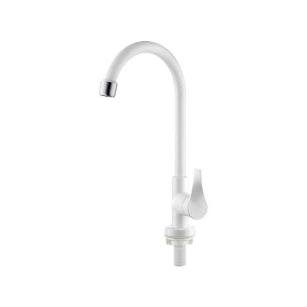 Torneira Twist Mesa Bica Móvel Branca Abs Cromado - Herc
