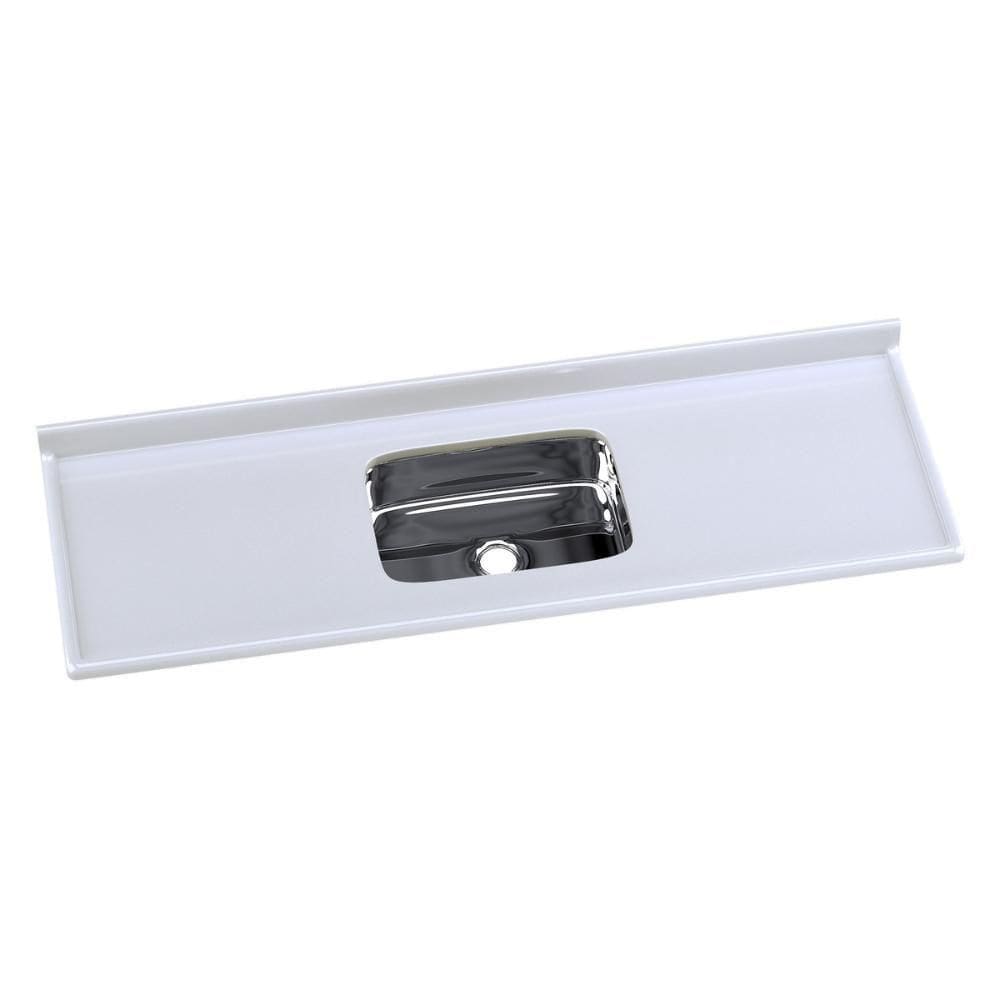 Pia De Cozinha Mármore Sintético 160x55cm Com Cuba Aço Inox Multimóveis CR20475 Gelo