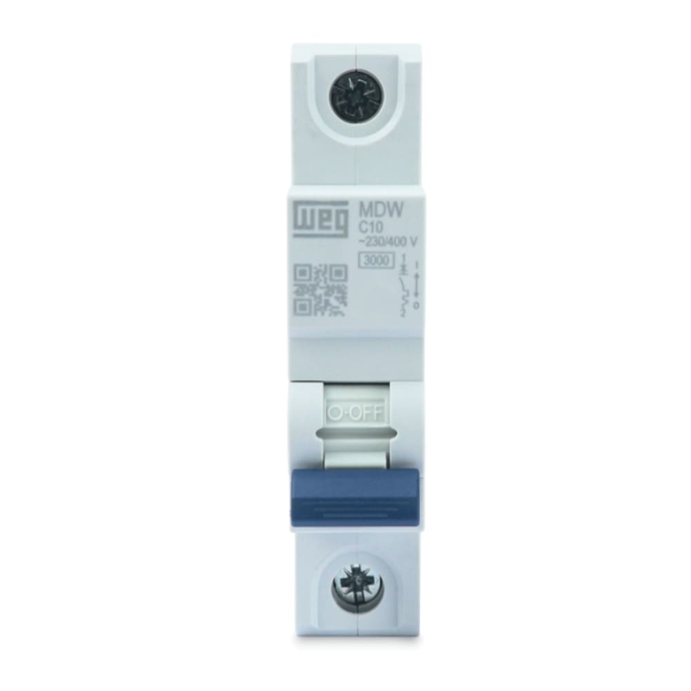 Disjuntor Monopolar 10A Curva C Weg C10 Mini DIN 5kA MDWP