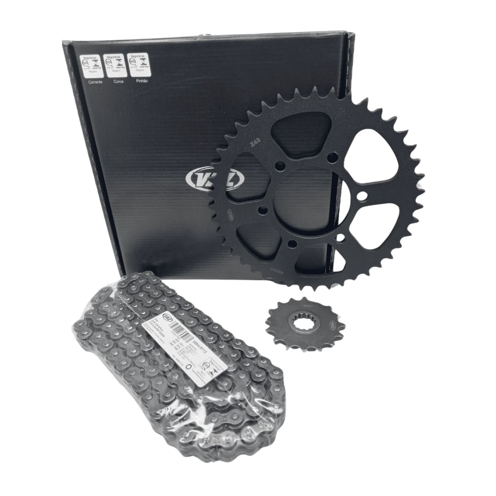 KIT RELACAO VAZ TRANSMISSAO COMPLETO XTREME BLACK COM RETENTOR V K02374X KAWASAKI ZX6R 636 NINJA 2007 à 2014