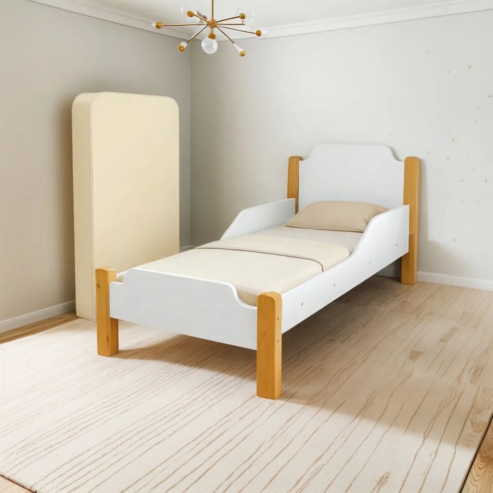 Mini Cama Infantil Pés Em Madeira Temática Com Colchão D18