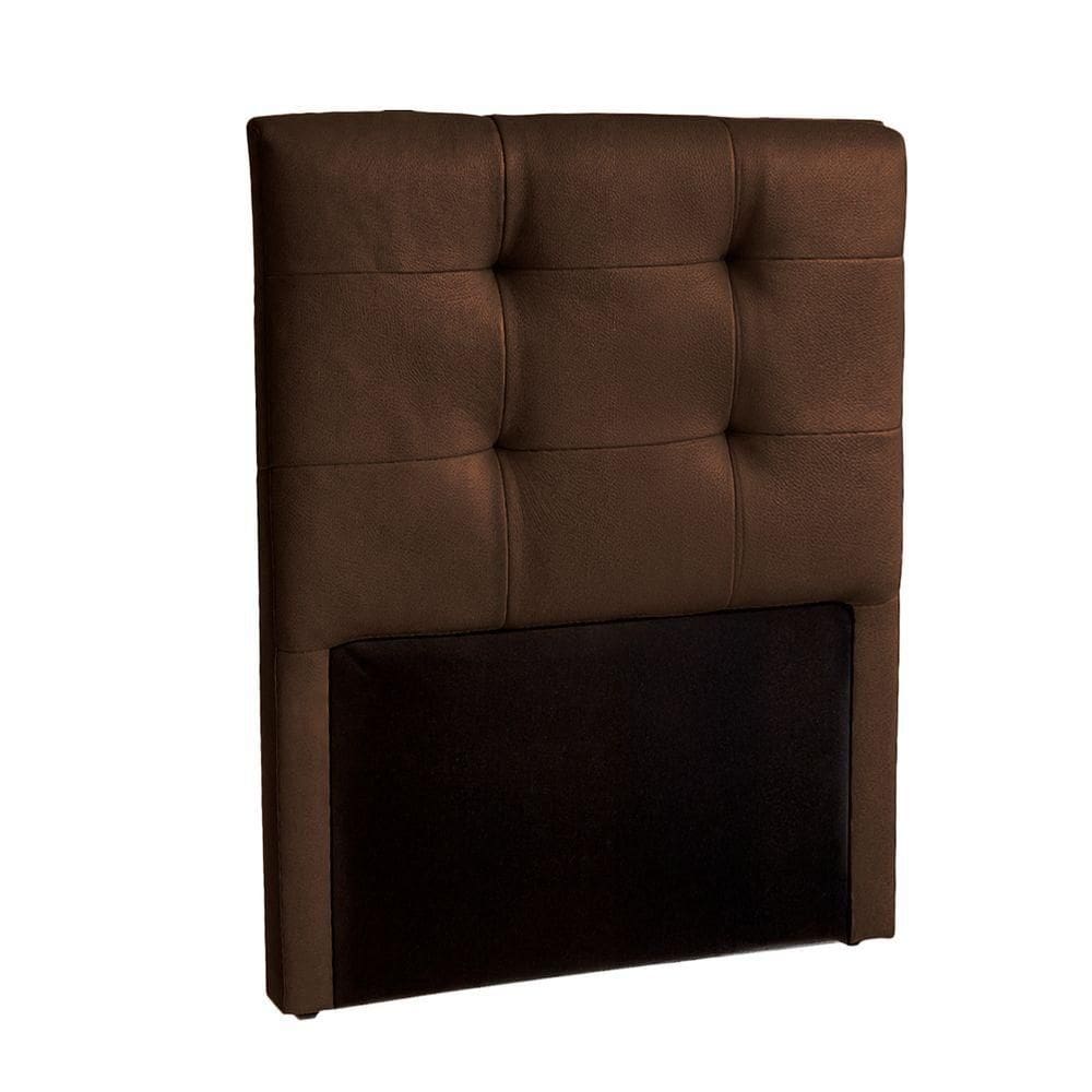 Cabeceira Estofada Solteiro Alice Nature Material Sintético Marrom 88x136