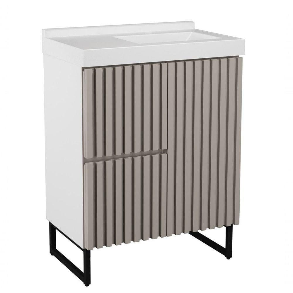 Gabinete Para Banheiro Com Pé Ferrara 80 Cm Branco/santiago