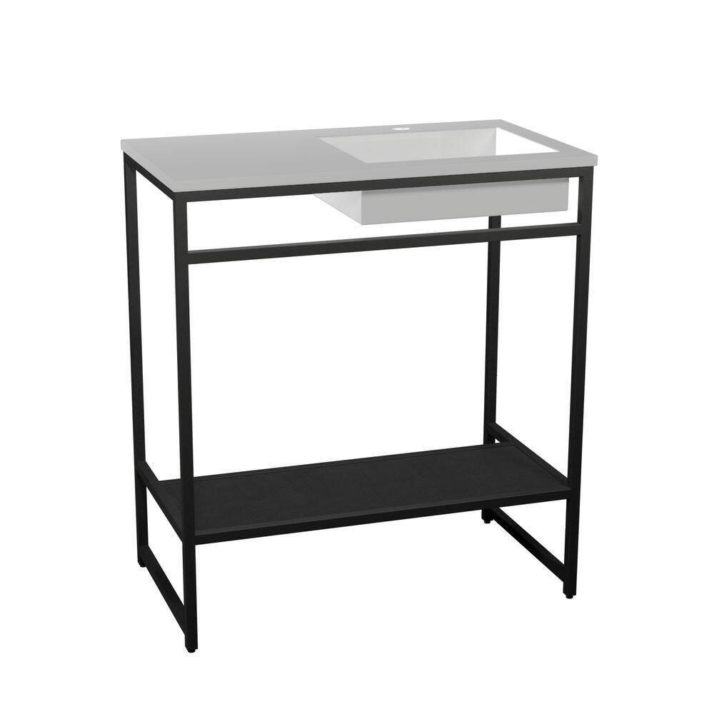 Gabinete Banheiro Ferro Iron Black 80x45cm Branco Fosco