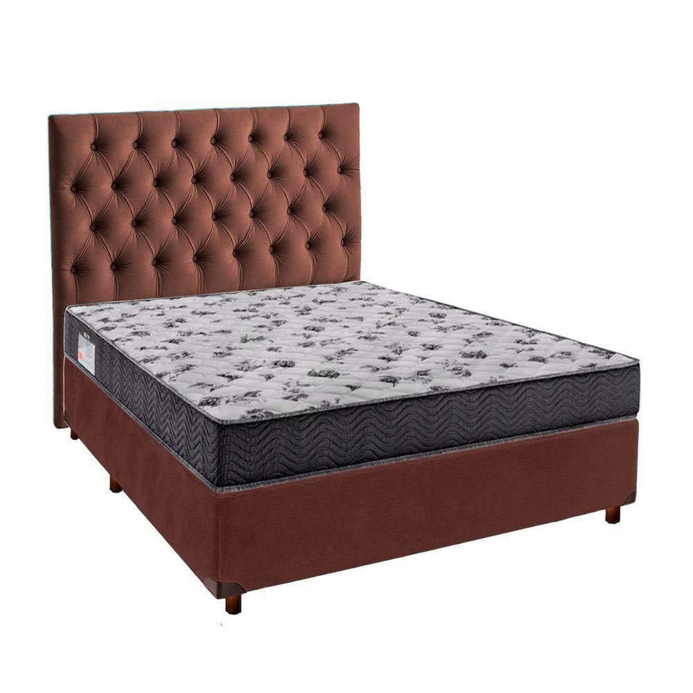 Kit Cama Box + Cabeceira + Colchão Casal D33 - Iso100 - Ortobom