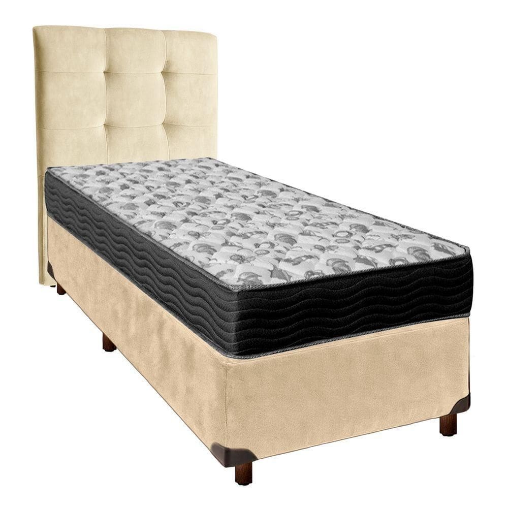 Kit Cama Box + Cabeceira + Colchão Solteiro D33 - Iso100 - Ortobom