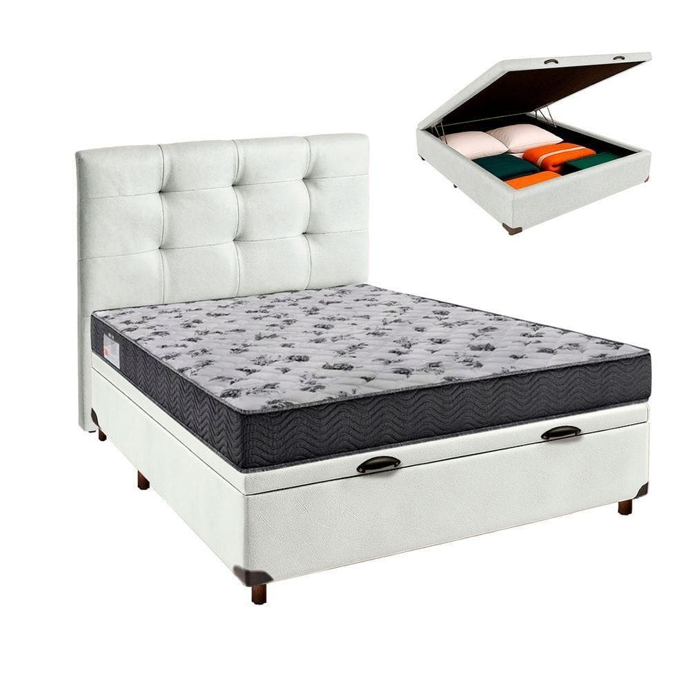 Kit Cama Box Bau + Cabeceira + Colchão Casal D33 - Iso100 - Ortobom