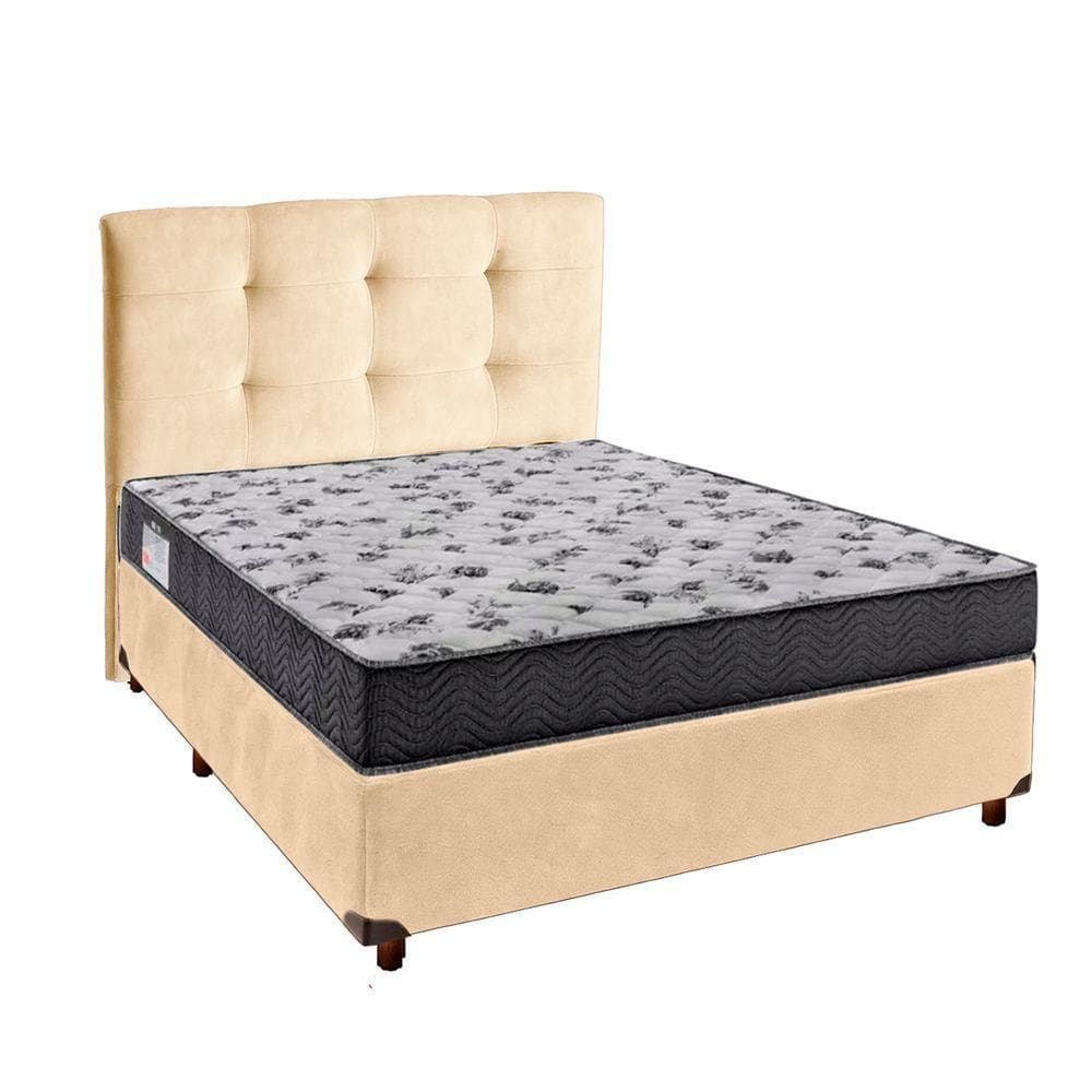 Kit Cama Box + Cabeceira + Colchão Casal D33 - Iso100 - Ortobom