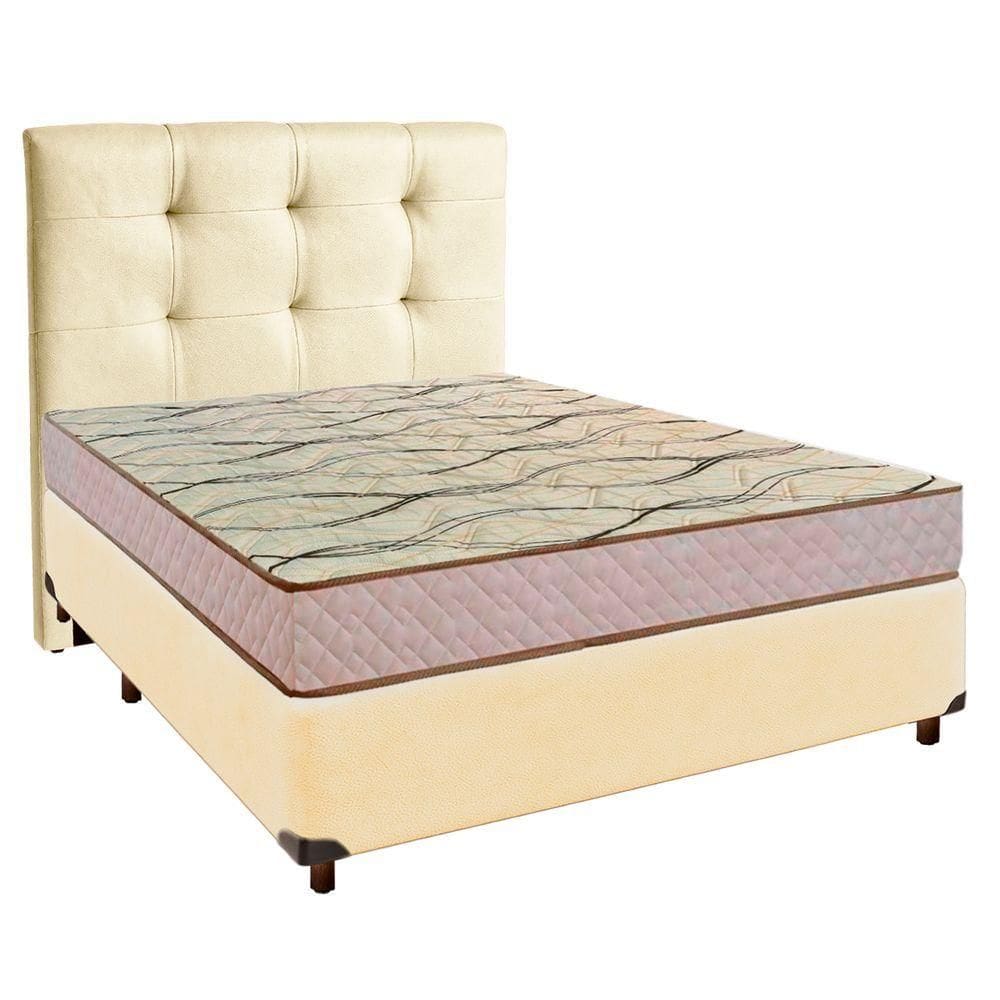 Cama Box + Colchão Casal D33 Maxsono Paropas + Cabeceira Estofada
