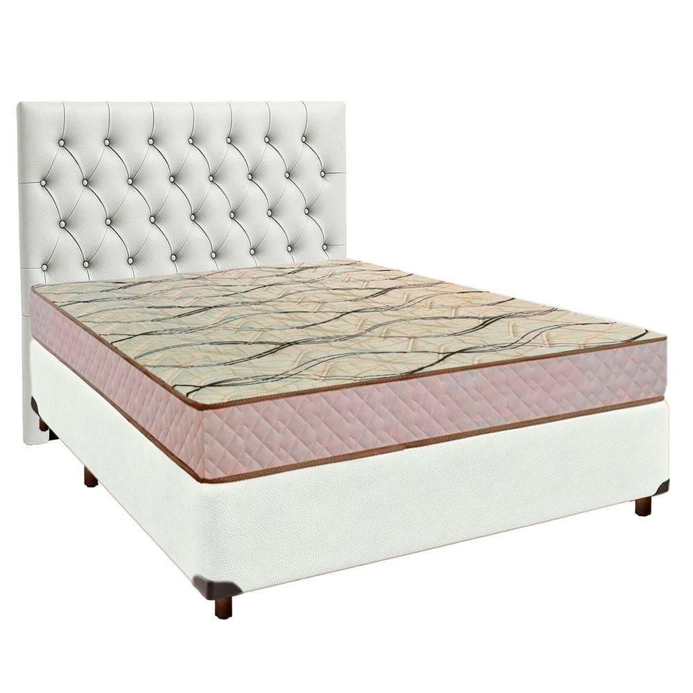 Cama Box + Colchão Casal D33 Maxsono Paropas + Cabeceira Estofada