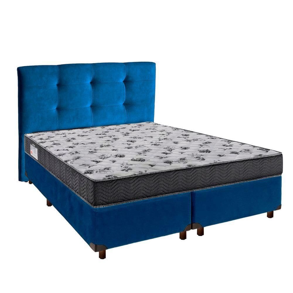 Cama Box + Colchão Casal Ortobom D33 Iso100 + Cabeceira Estofada