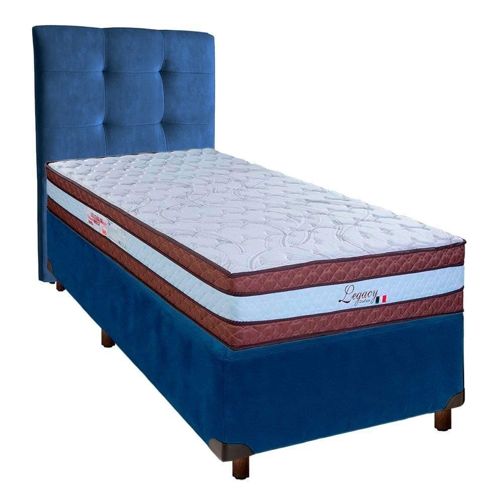 Kit Cabeceira + Cama Box + Colchão Solteiro Molas Ensacadas Legaccy Paropas