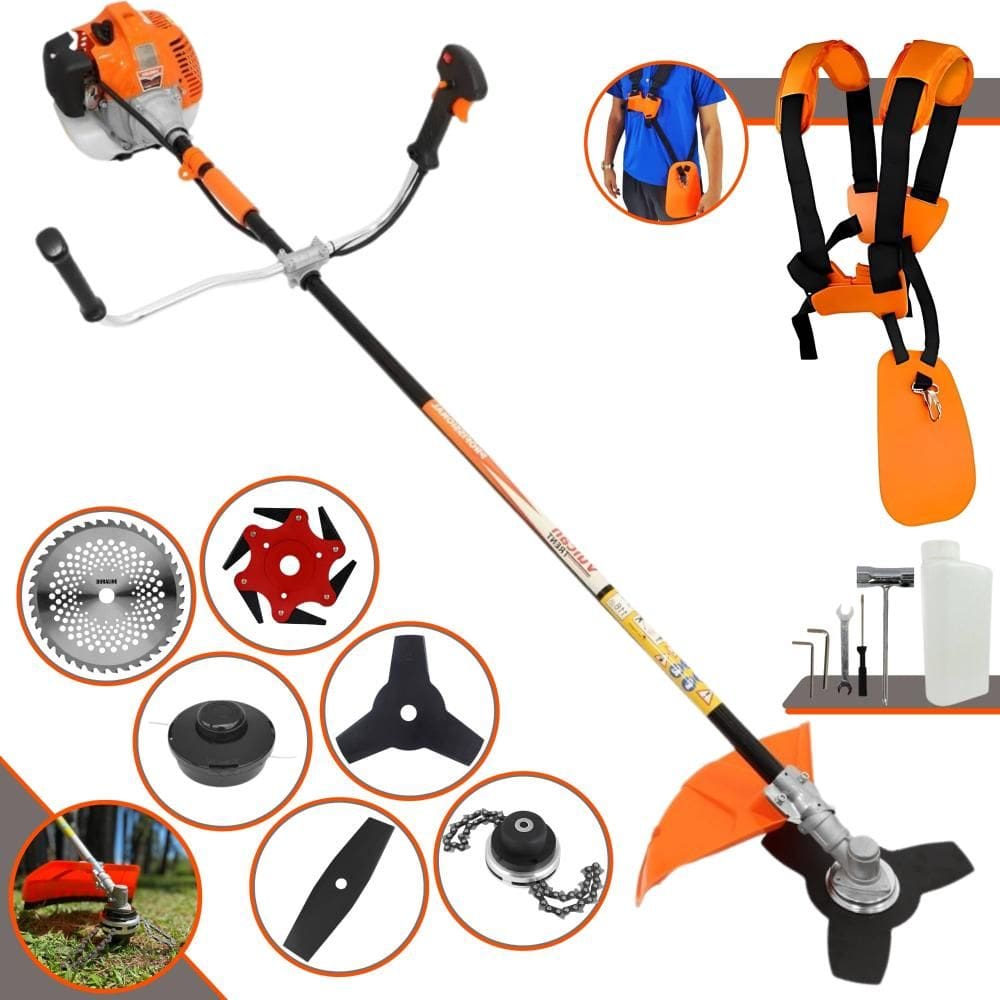 Roçadeira Lateral Vulcan VR520H À Gasolina 52cc 2,5HP Com Carretel + Faca 2 Pontas + Faca 3 Pontas + Faca 6 Pontas + Faca 40 Dentes Vídea + Trimmer