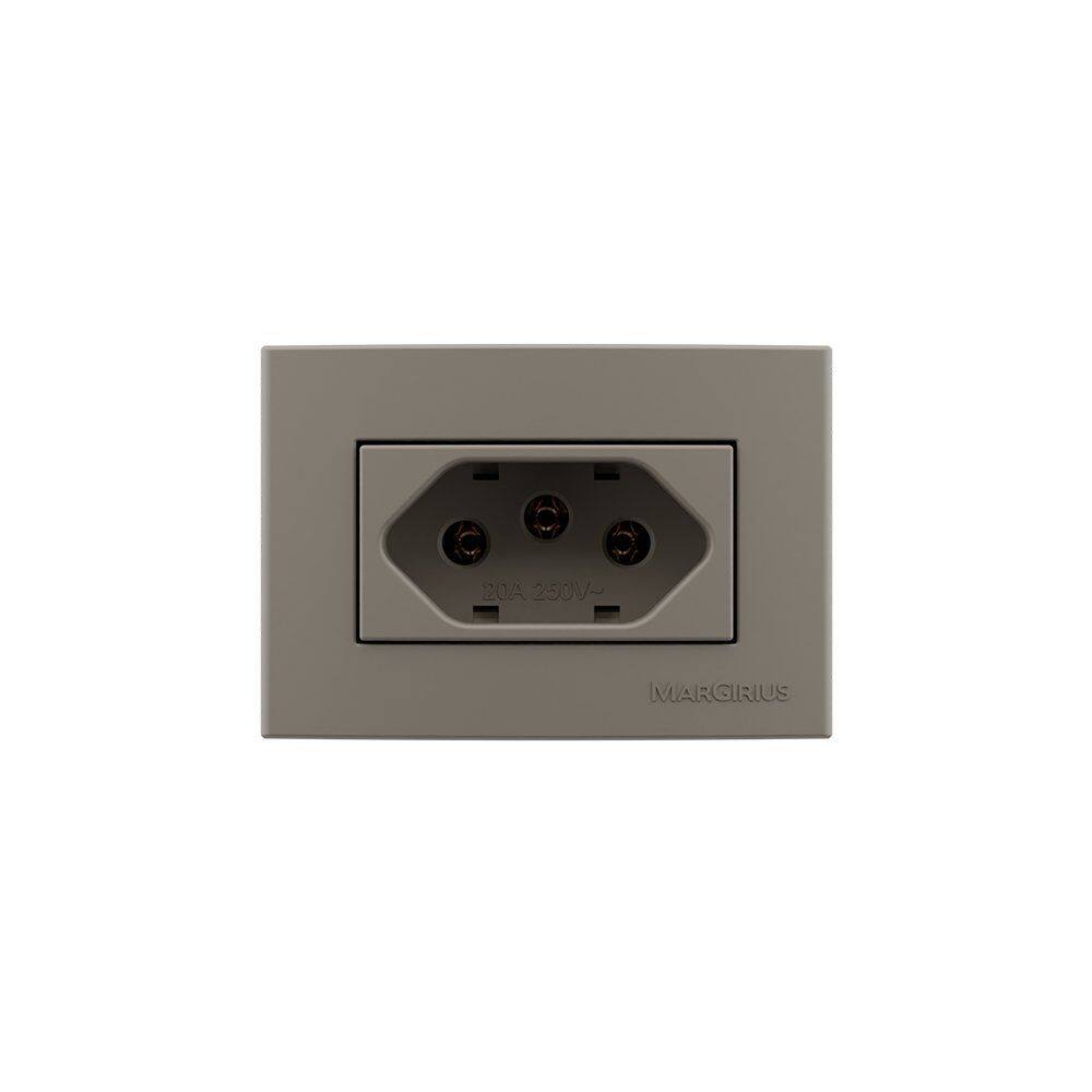 Placa para Móveis 65x45 com Tomada MarGirius Sleek Colors 2P+T 20A Argila