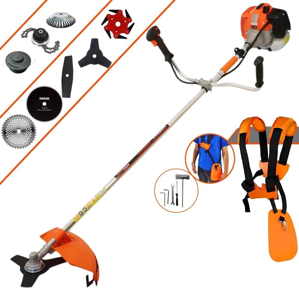 Roçadeira Multifunções Completa Vulcan VR620H À Gasolina Motor 2T 62cc 3HP Alta Rotação Ideal Para Todos os Tipos de Trabalhos Com 8 Opções de Cortes