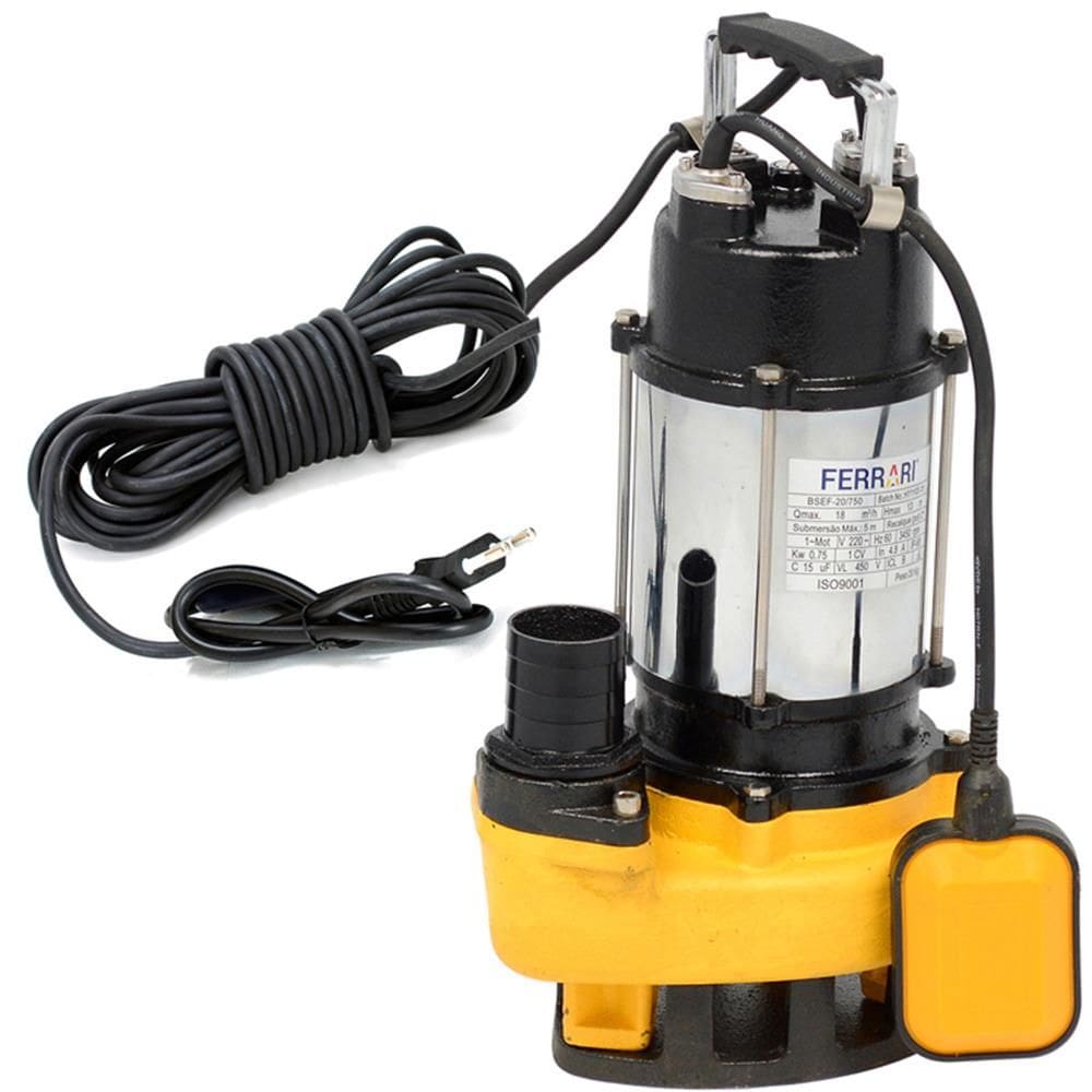 Bomba Submersível para Aguá Suja Pluvial 220 Volts BSEF 20/750 - AAB1050010 - FERRARI