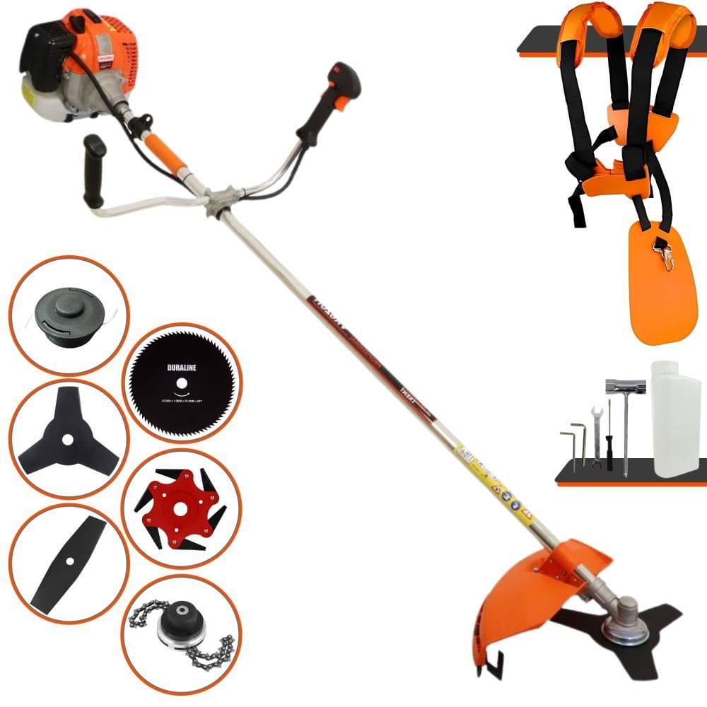 Roçadeira Lateral Vulcan VR620H  2T 62cc 12.500rpm 3HP Com Carretel Nylon e Faca 3 Pontas + Faca 2 Pontas + Faca 6 Pontas + Faca 80 Dentes + Trimmer