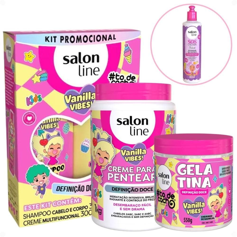 Kit Salon Line Kids Vanilla Vibes! Definição Doce Completo + Mimo