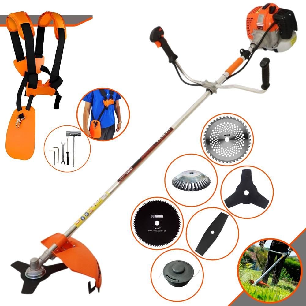 Máquina de Cortar Grama Lateral À Gasolina 2T Vulcan VR620H 62cc 3HP de Potência 12.500rpm Roçadeira Multifuncional Completa Com 6 Opções de Cortes