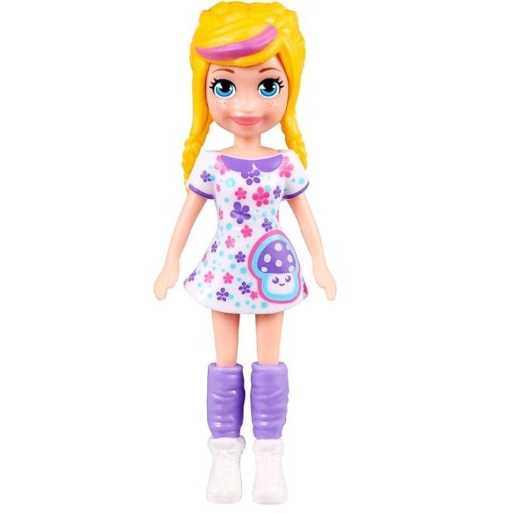Mattel Boneca Polly Básica Vestido Branco Cogumelo