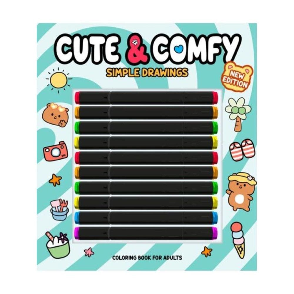 Cute & Comfy New Edition - Simple Drawings - Livro De Colorir Adulto