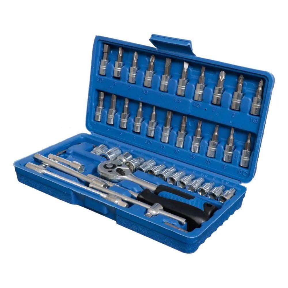 Jogo de Soquete com Catraca 1/4 46 Peças W-76 - Western