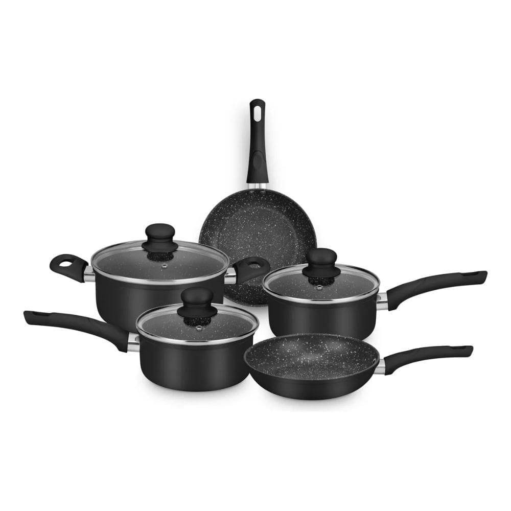 Jogo de Panelas Serena 5 Peças Ceramic Flon Preto 8567 - MTA