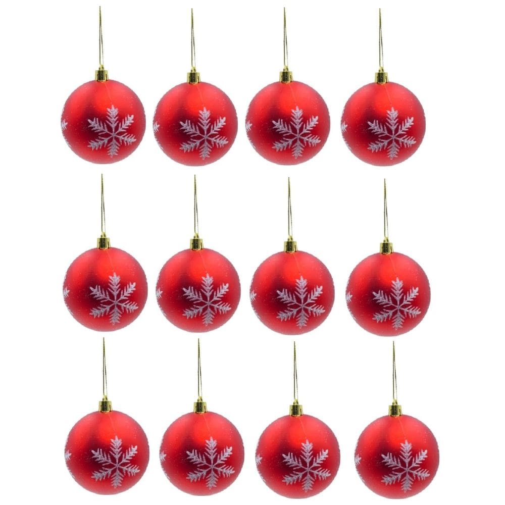 Kit 12 Bolas de Natal Enfeite Pendente para Árvore 8cm