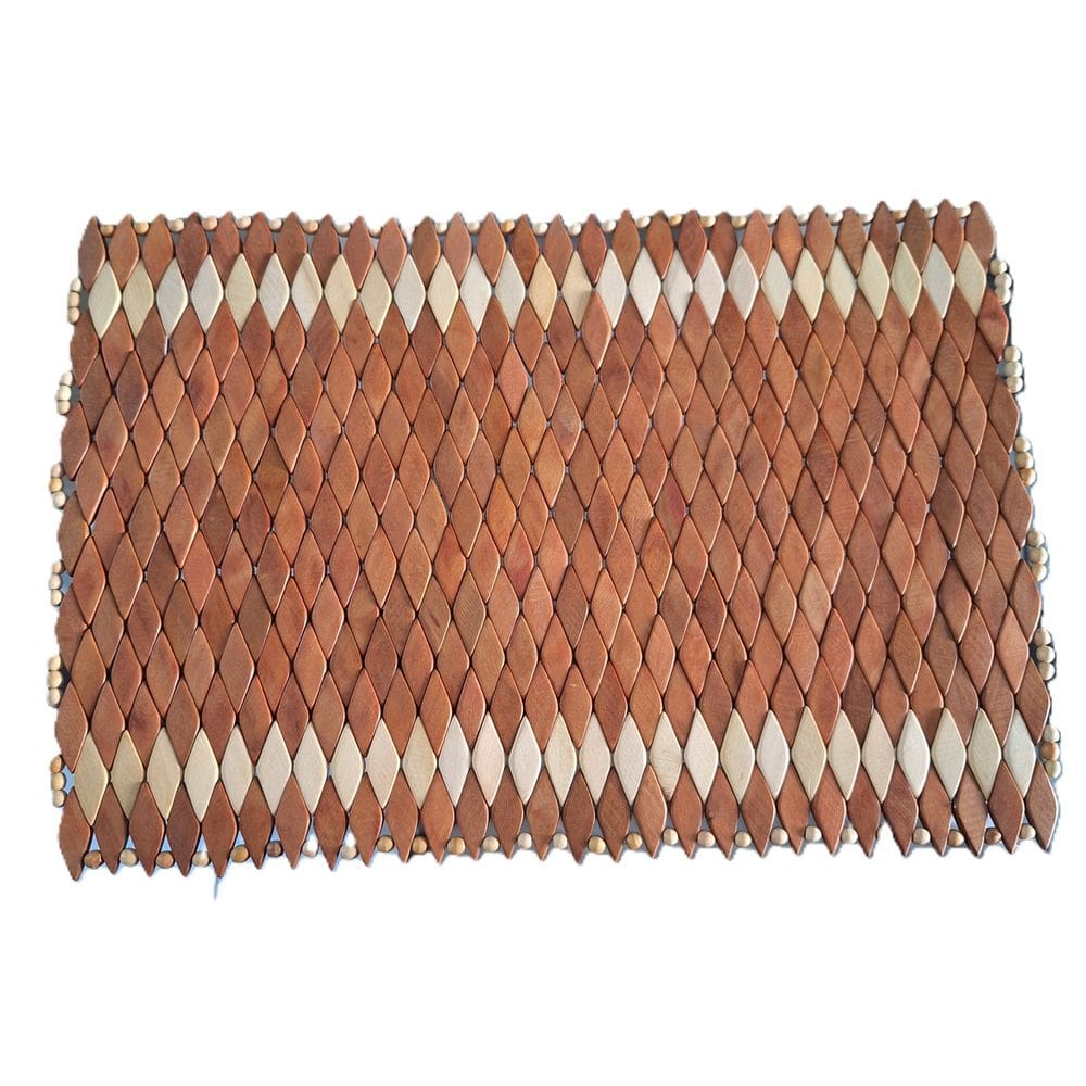 Lugar Americano Retangular Madeira Listra Marfim 28x40cm