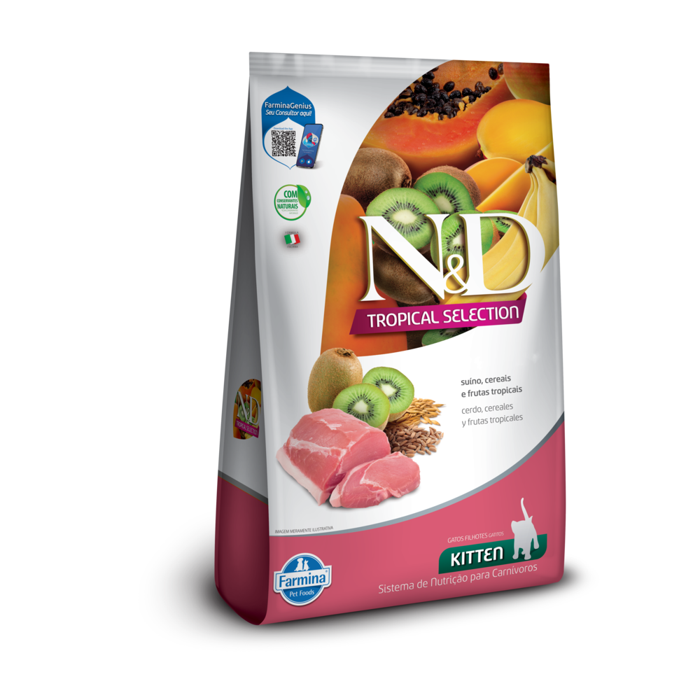 Ração ND Tropical Selection Gatos Kitten Suíno 7kg