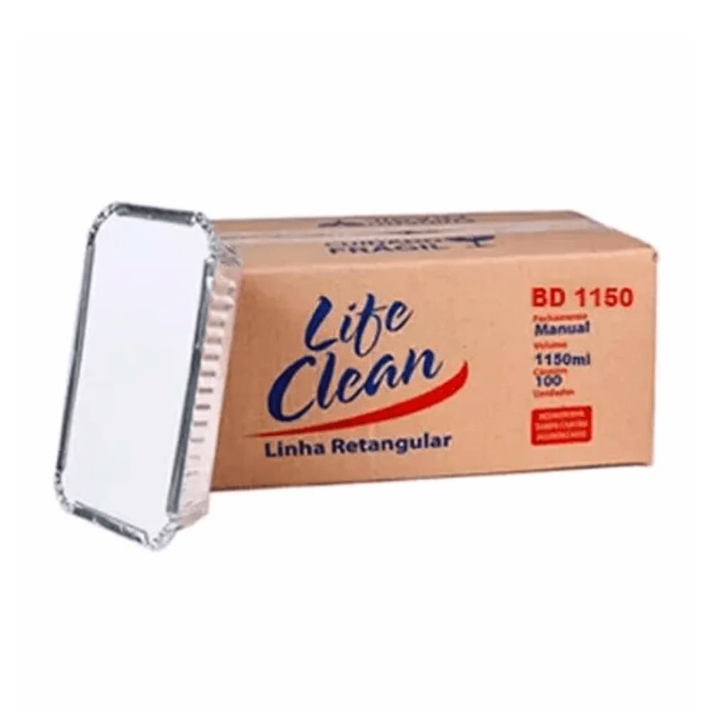 Marmitex de Alumínio1150ml com Tampa 100un Life Clean