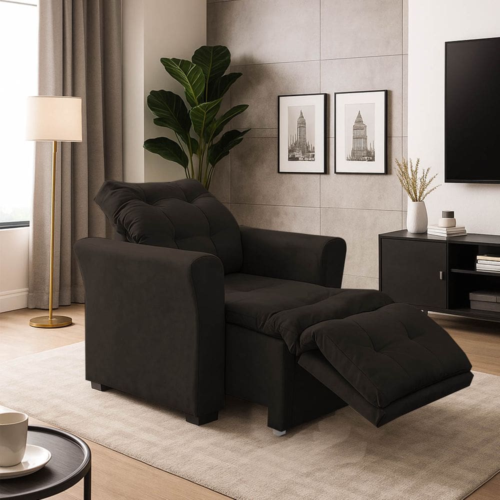 Poltrona Retrátil e Reclinável Pra Extensão De Cílios Modelo Mariane Marrom