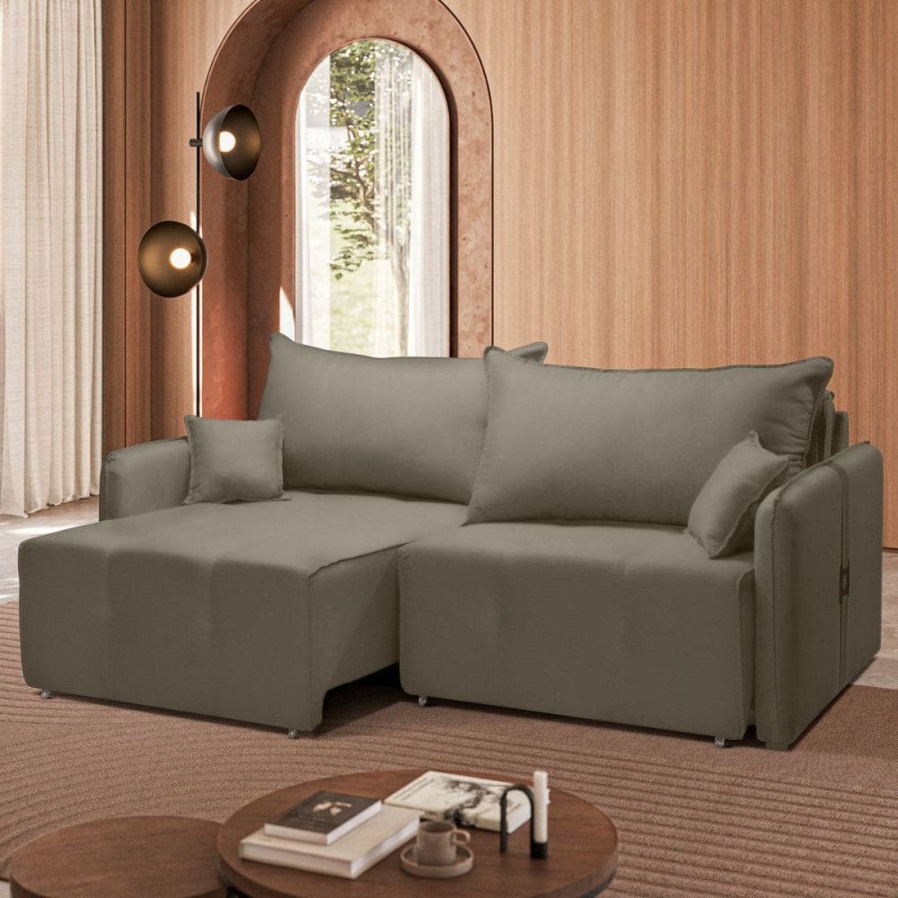 Sofa-Cama Porto 2,00m JS, confortavel e espacoso para sua sala