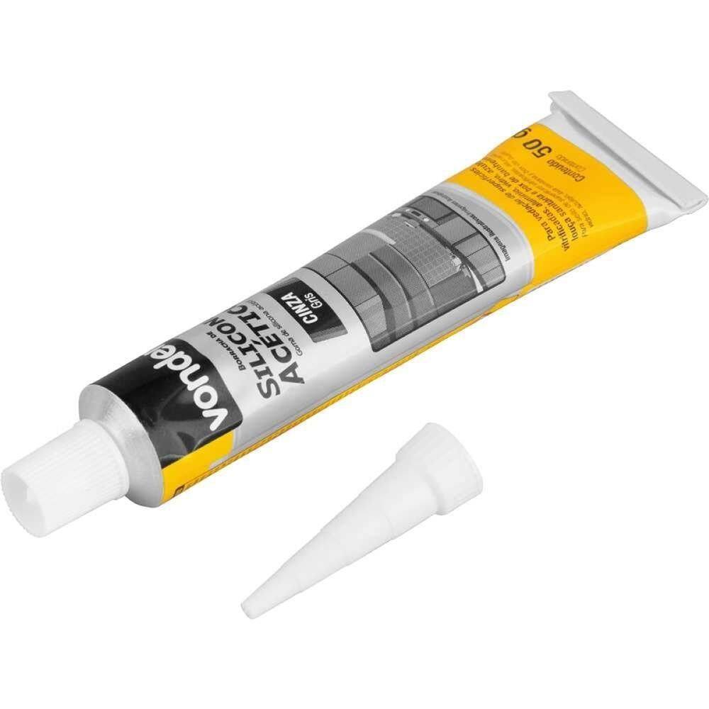 Borracha Silicone Cinza 50g Acético Tubete Vonder