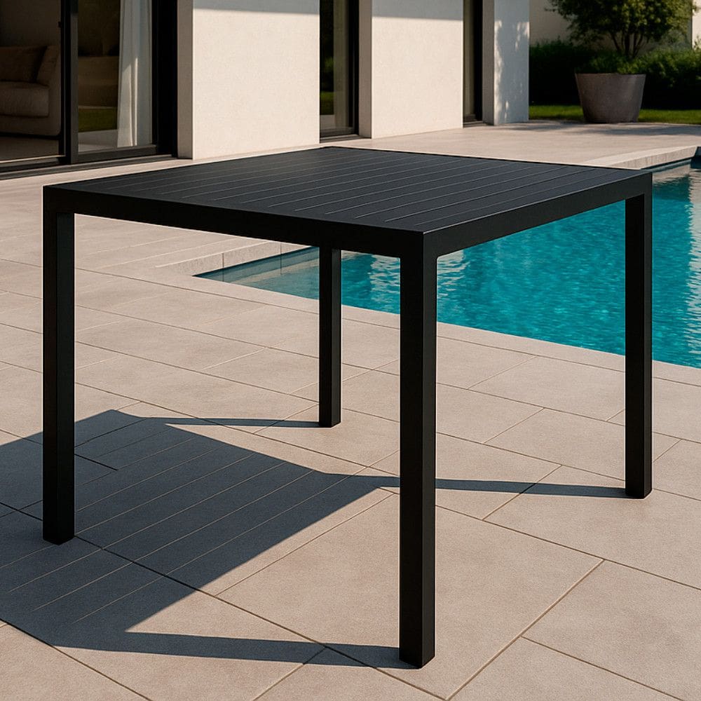 Mesa Ripada Retangular Aluminio 100x80cm Area Gourmet Acesse Moveis