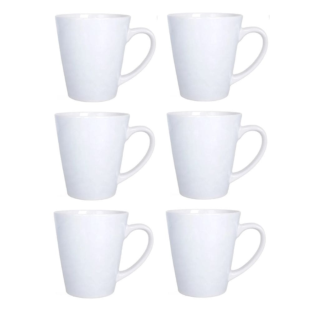 Jogo 6 Canecas em Melamina Branco com Alça 350ml