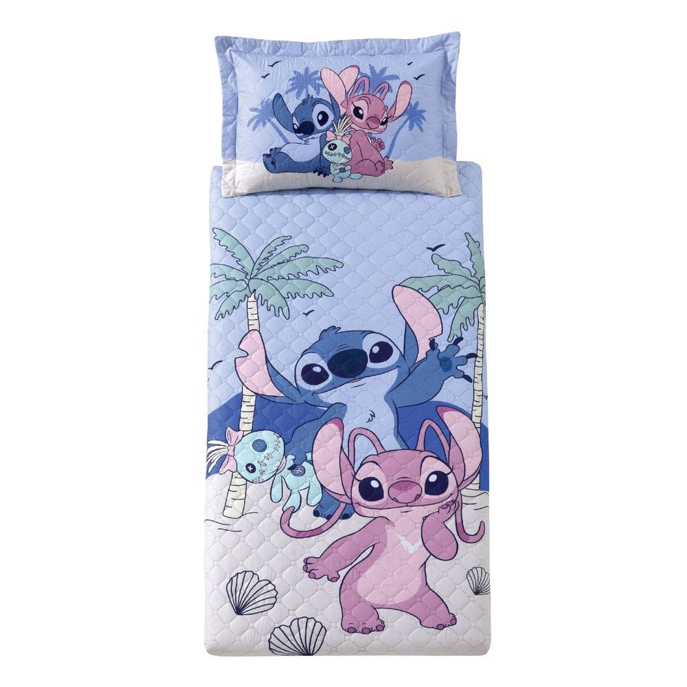 Jogo Cobre Leito Infantil Stitch Tropical Solteiro 100% Poliéster