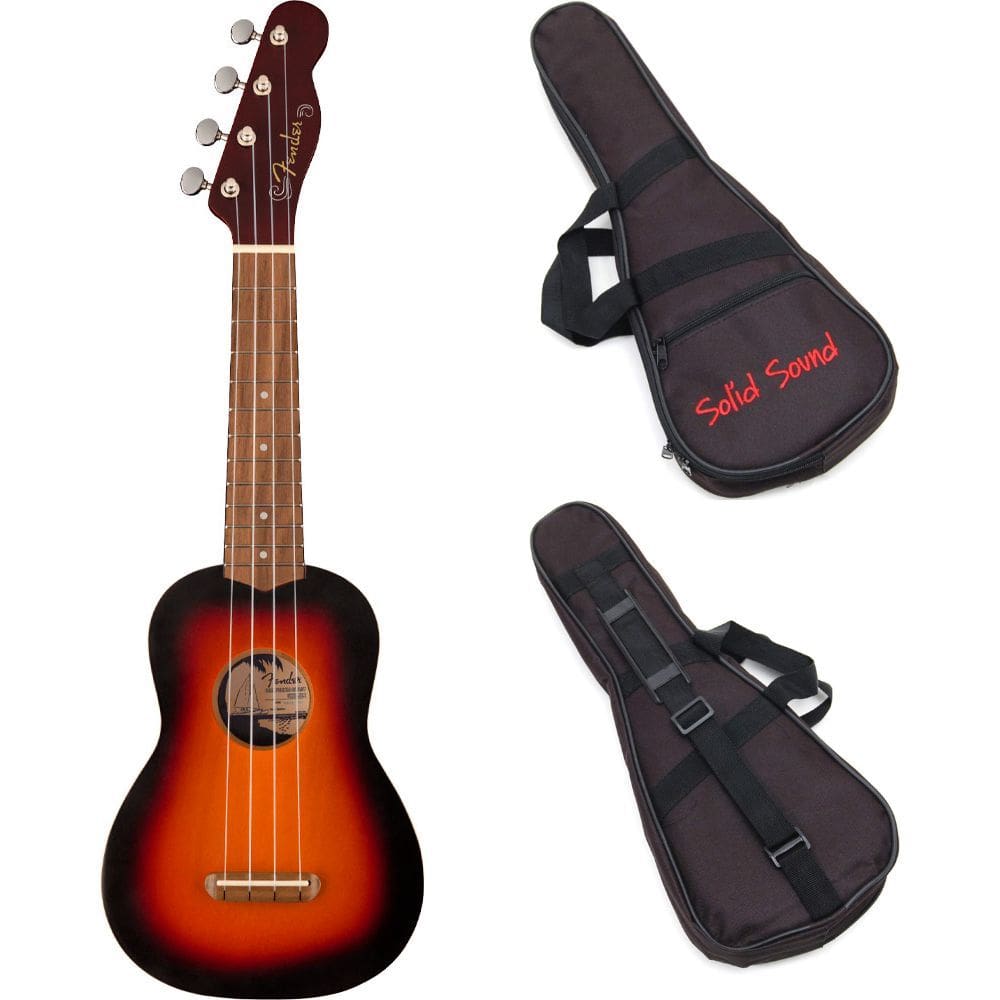 Kit Ukulele Soprano Fender Venice 2 Sunburst com Capa