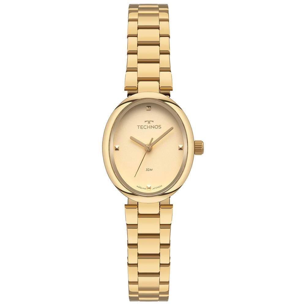 Relógio Technos Feminino Ref: 2035ned/1x Elegance Oval Dourado