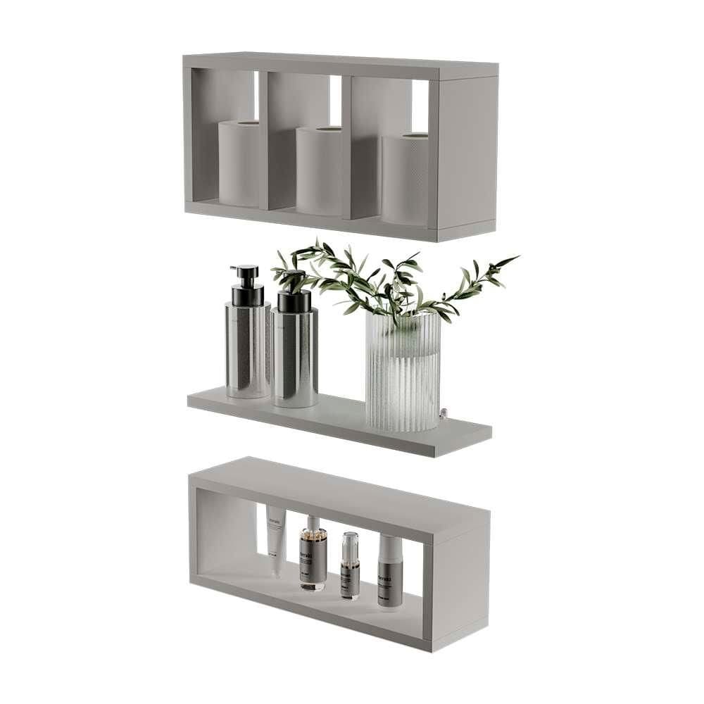 Kit Nichos Prateleiras França Para Banheiro Decorativo Branco