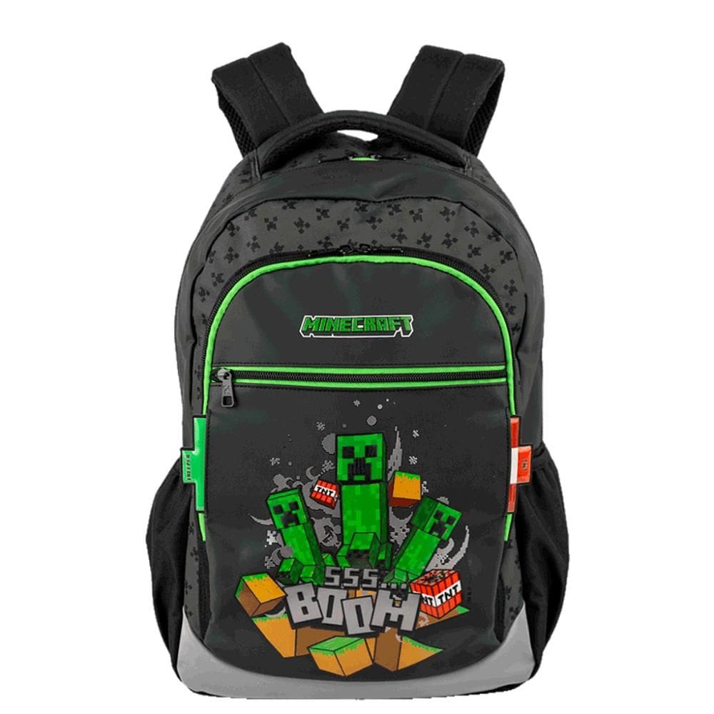 Mochila de Costas Sestini Minecraft Y Icons Preto e Verde