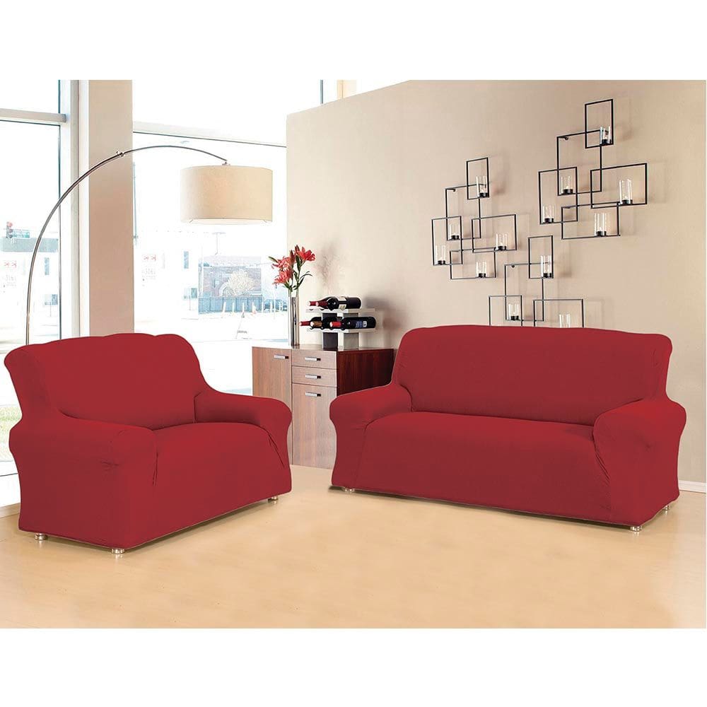 Capa p/ Sofá 2 e 3 Lugares de Malha Vermelho New City Sultan